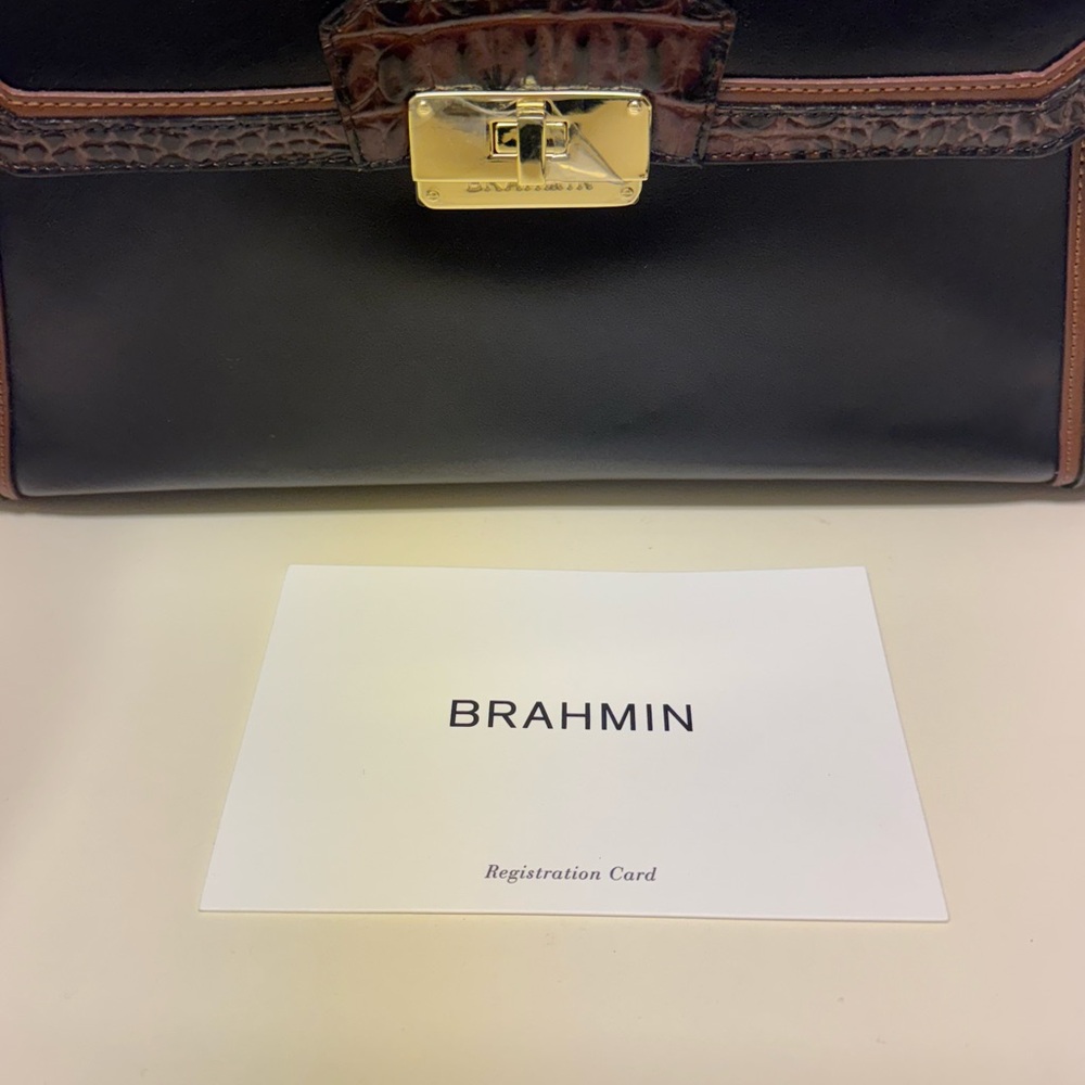 NWT Brahmin Brinley Black Tuscan Tri-Texture Leather Tote - Picture 13 of 13